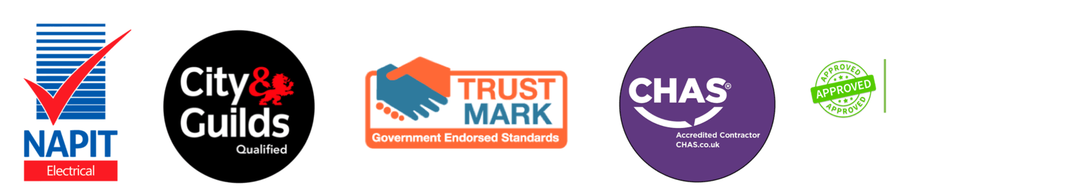 Safe Contractor, Napit Approved Electrician, TrustMark, Safe Contractor Approved, City and Guides qualified in Watford